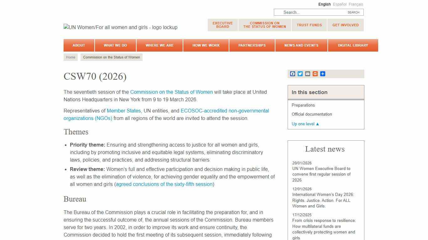 CSW70 (2026) | UN Women – Headquarters