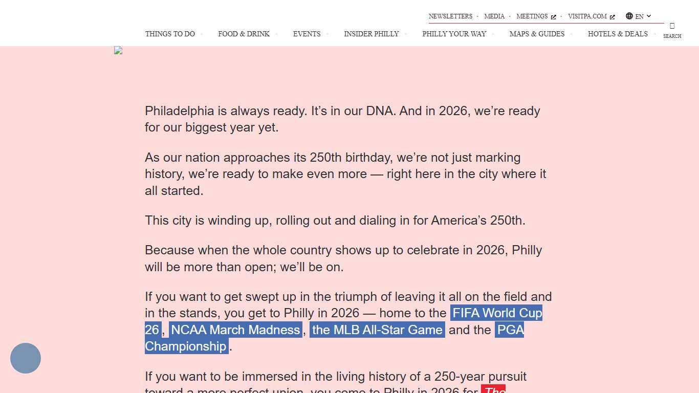Your Guide to 2026 and America's 250th Birthday in Philadelphia | Visit Philadelphia